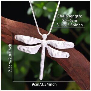 Necklace Dragonfly Large Lifesize Statement Jewelry Bohemian Hippie Modern